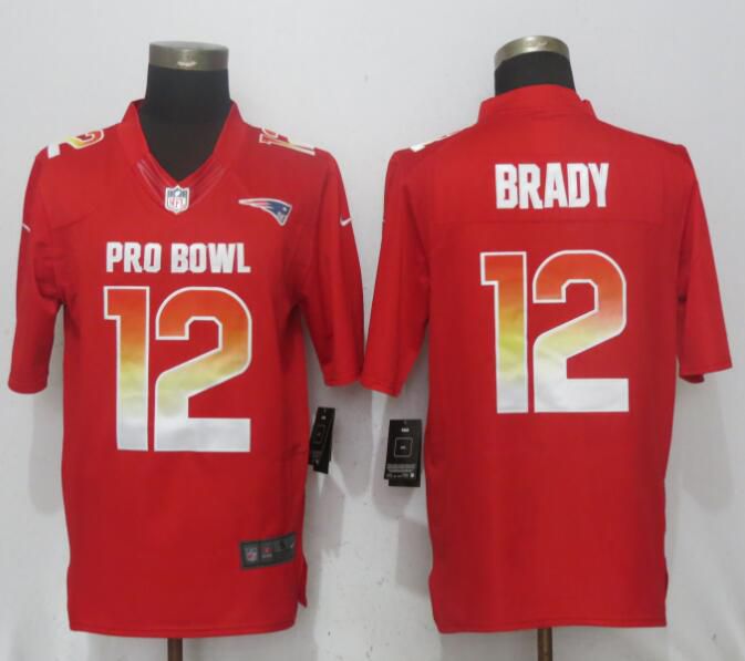 Men New England Patriots #12 Brady Red New Nike Royal 2018 Pro Bowl Limited NFL Jerseys->carolina panthers->NFL Jersey